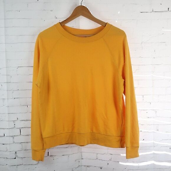 DIVIDED H&M BASIC ORANGE LONG SLEEVE ROUND NECK SWEATSHIRT SIZE LARGE - Picture 1 of 8